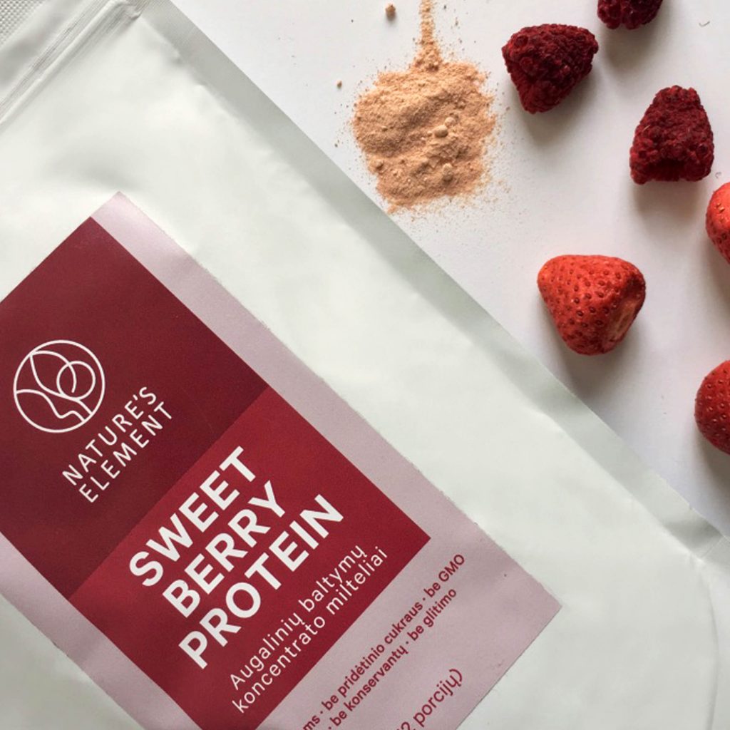 Augalinių baltymų koncentrato milteliai (su uogomis) SWEET BERRY PROTEIN