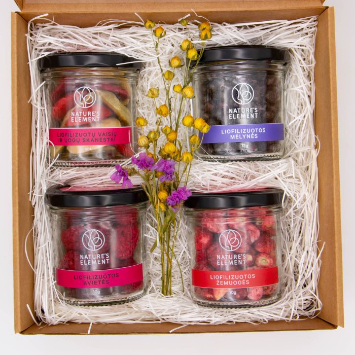 Liofilizuotu uogu rinkinys Liofilizuotu uogu rinkinys