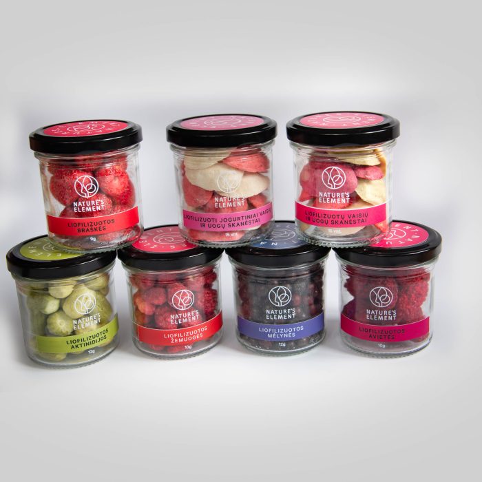 Liofilizuotu uogu rinkinys Liofilizuotu uogu rinkinys